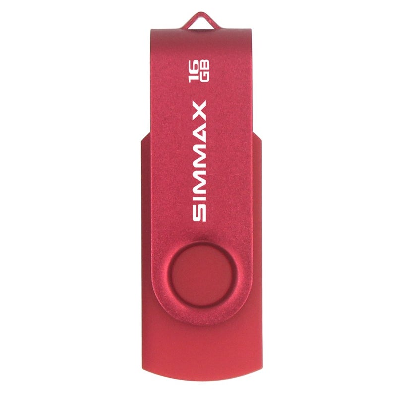 SIMMAX USB Flash Drives 2 Pack 16GB Memory Stick Swivel Design USB 2.0 Flash Drive Thumb Drive Zip Drives (16GB Red Purple) - Image 2